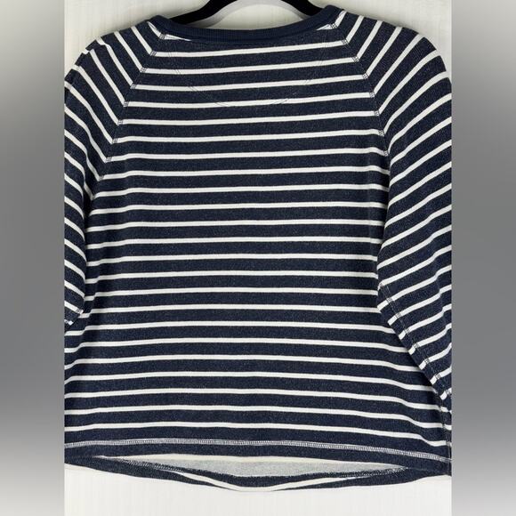Mile(s) By Madewell Navy Blue & White Striped Pullover Sweatshirt Size Medium - Picture 8 of 8
